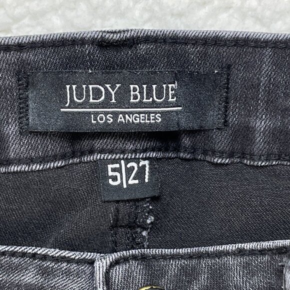 Judy Blue Jeans Women 5/27 Black Fade Denim High Rise Super Flared Leg 26x31 - Picture 11 of 14
